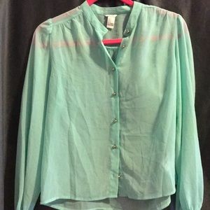 Mint green blouse. OFFER SO WELCOME